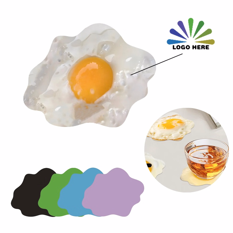 Full-Color Custom Wave-Shaped Silicone Coaster