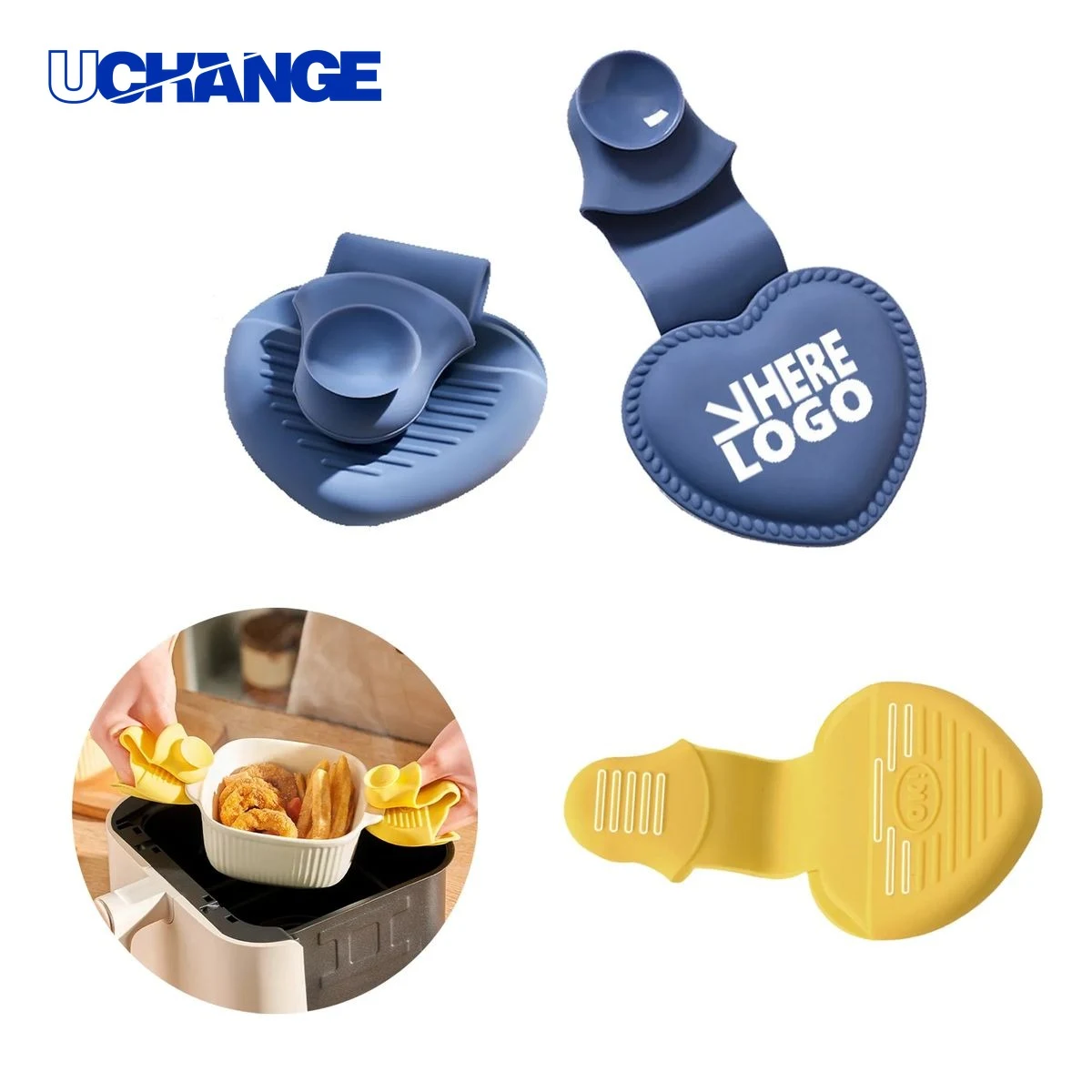Silicone Heart Insulated Glove Clip Oven Mitt 1