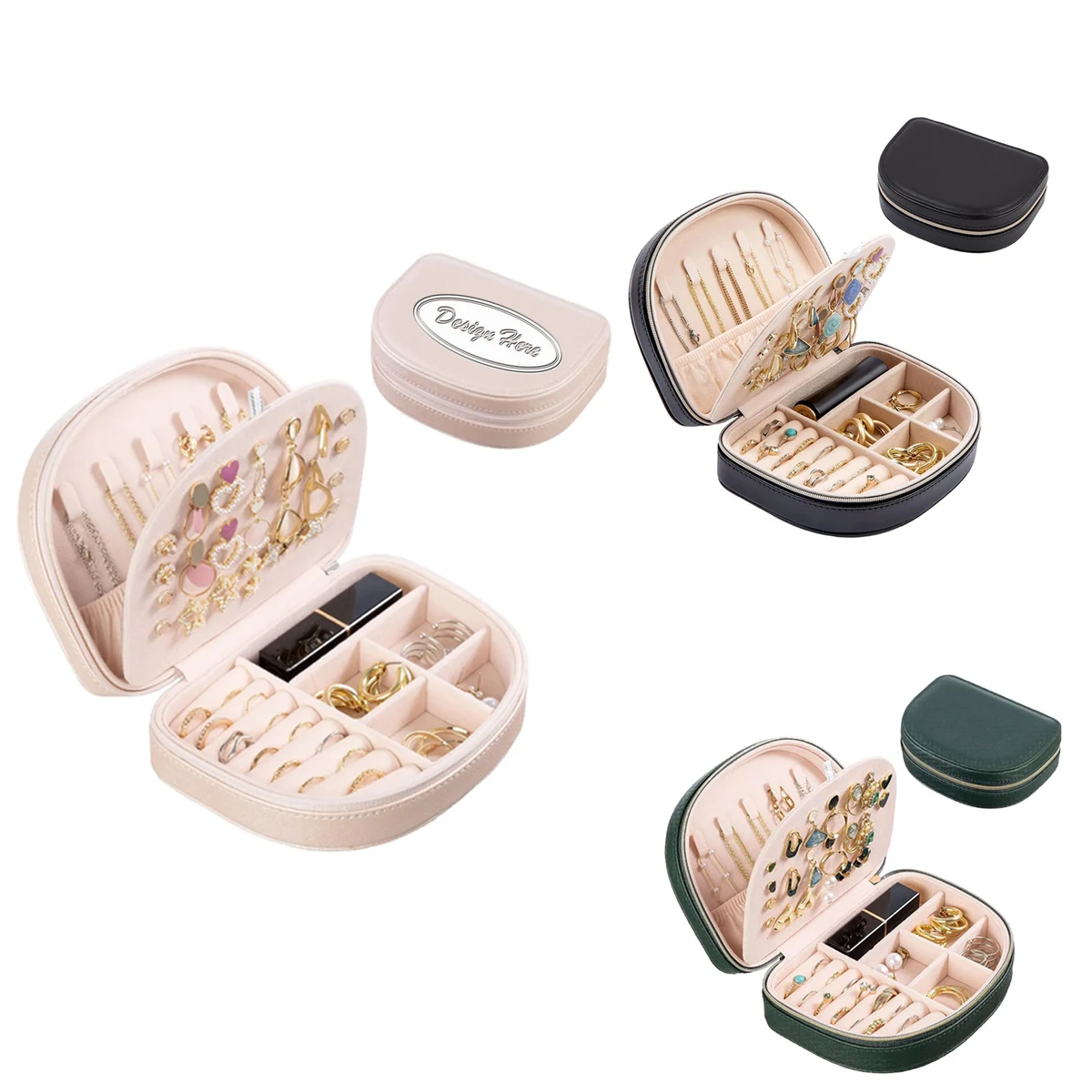 Women's PU Leather Travel Jewelry Case 1