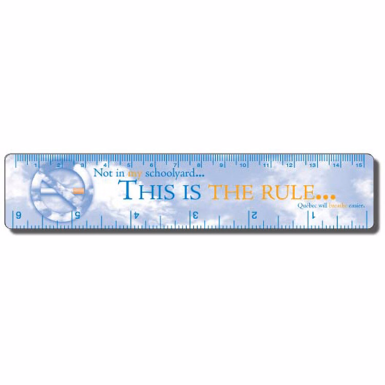 .020 White Plastic Rulers 1.25"x6.25" Rectangle / Round Corner, Full Colour