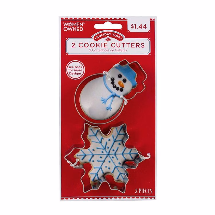 Cookie Cutters - 2 Piece Snowman and Snowflake