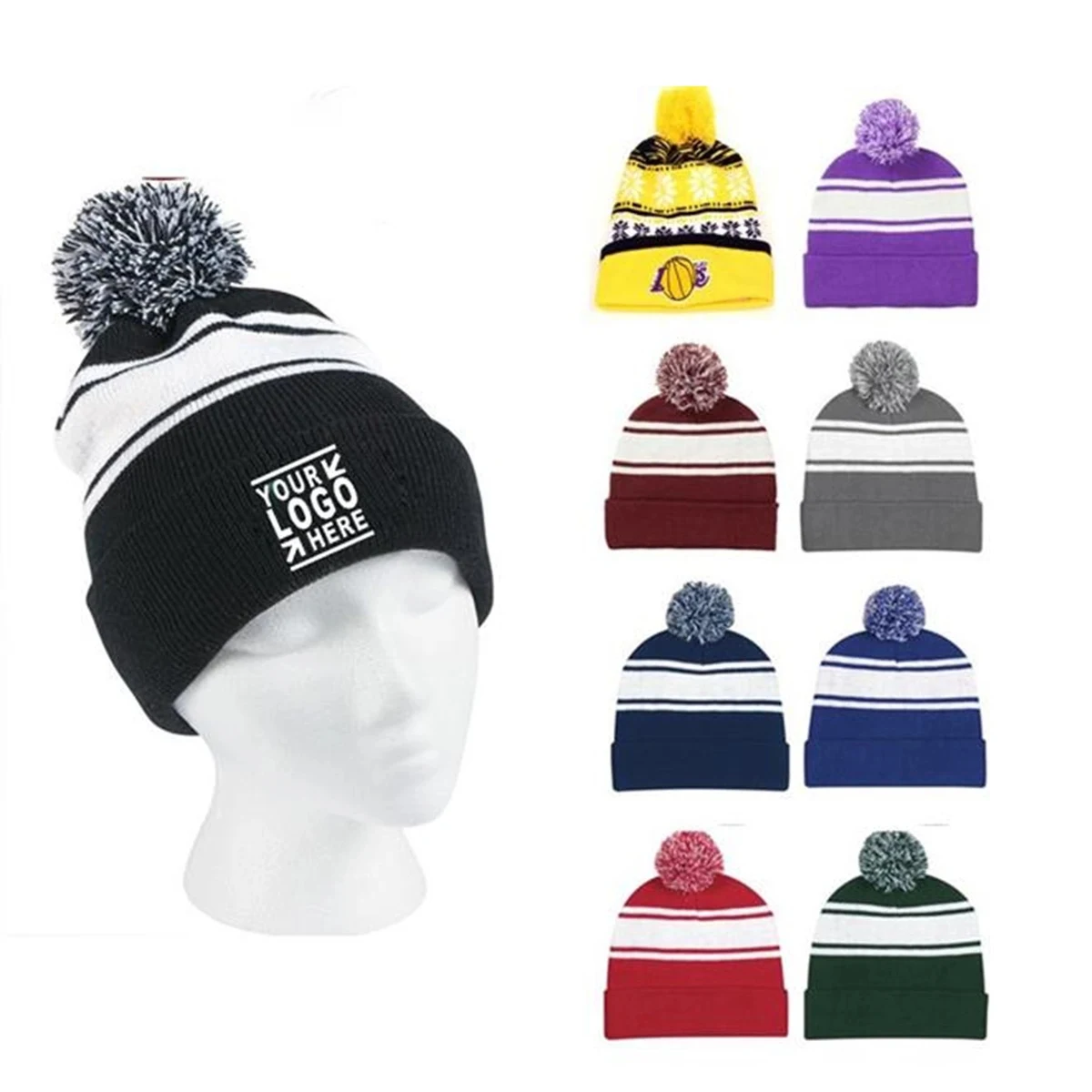 Custom Beanie With Cuff And Pom 1