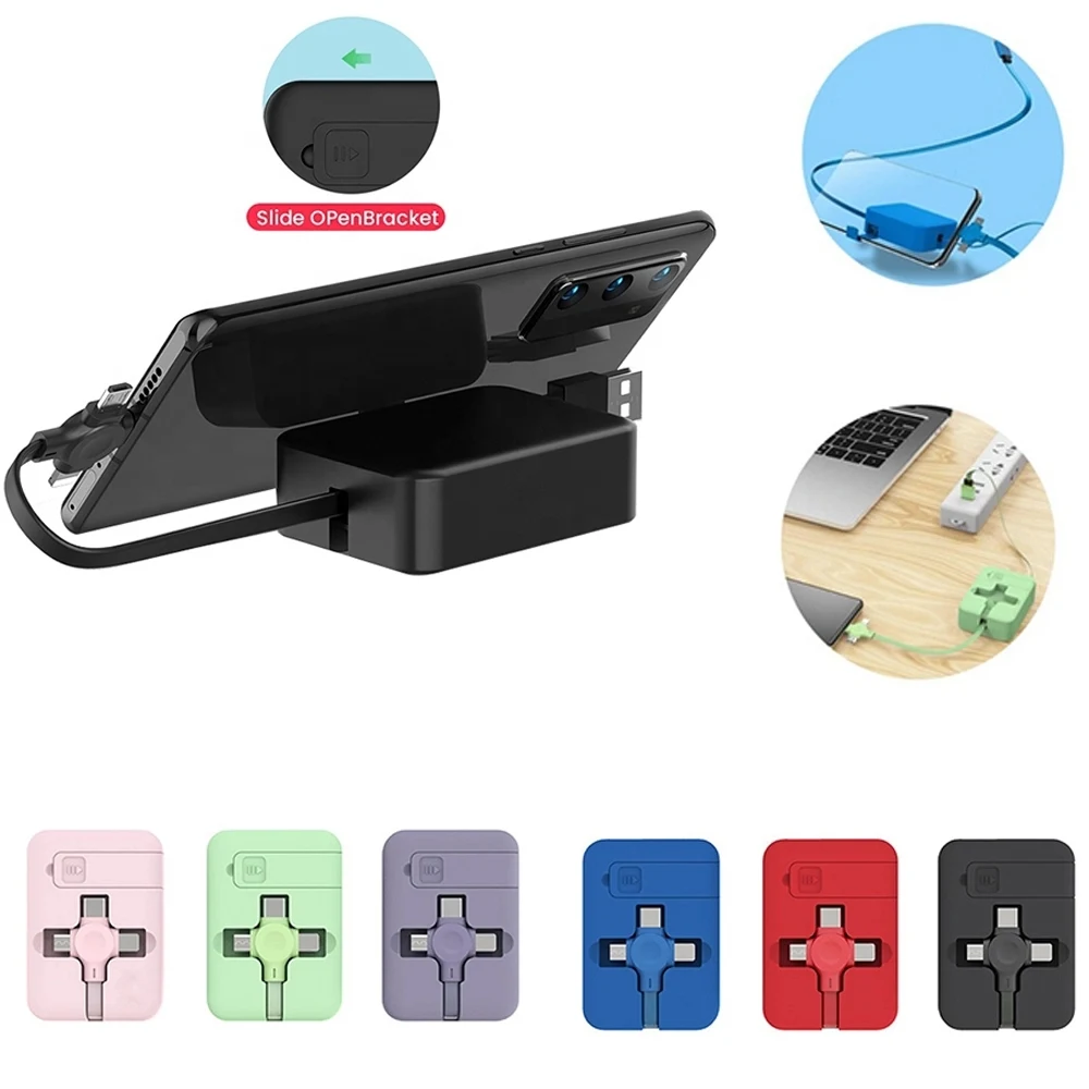 3 in1 Retractable Flat USB Cable 1