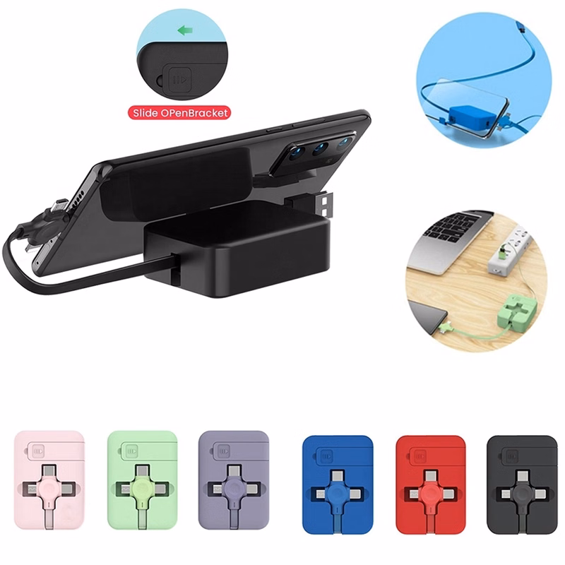 3 in1 Retractable Flat USB Cable