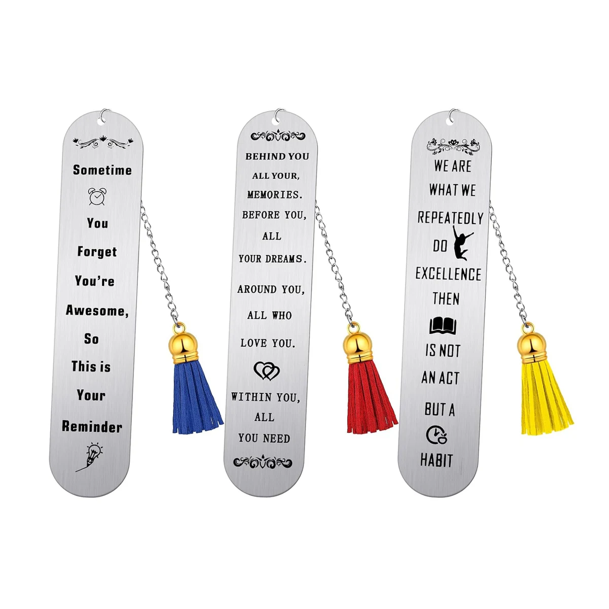 Stainless Steel Bookmark with Tassel 1