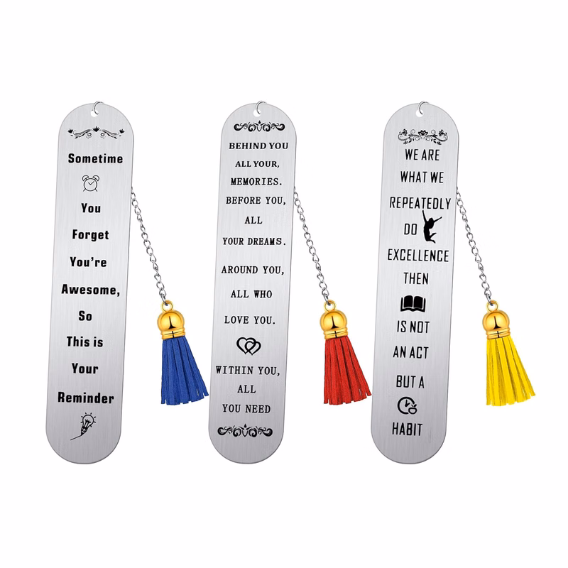 Stainless Steel Bookmark with Tassel