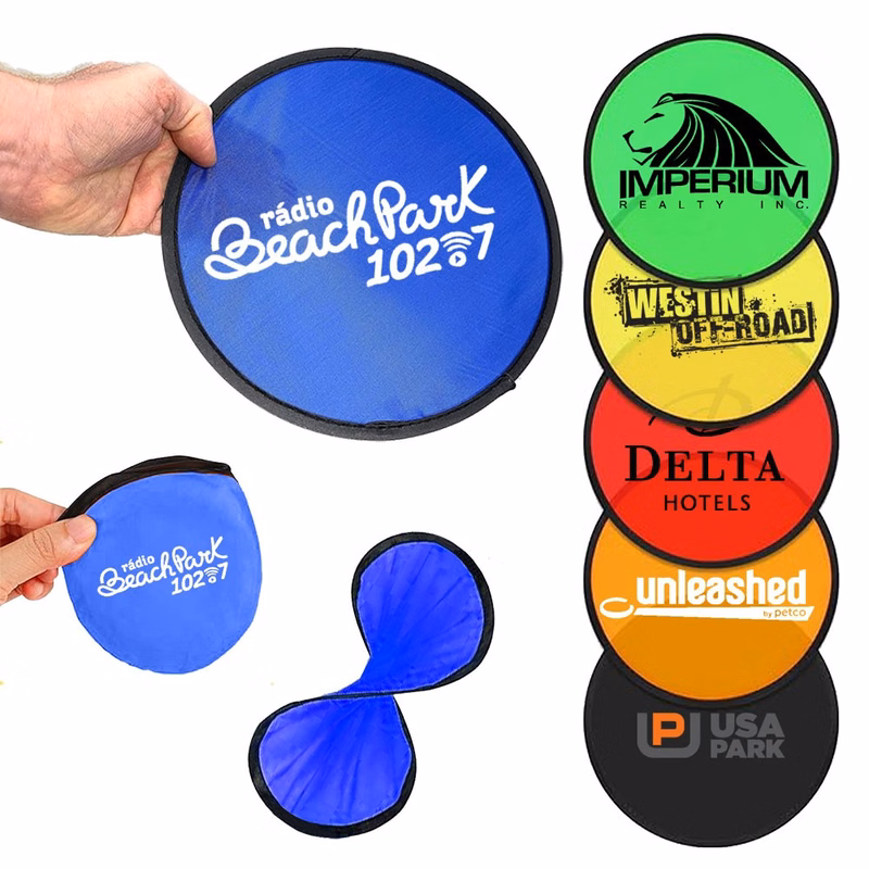 Nylon Flexible Folding Flying Disc With Storage Pouch