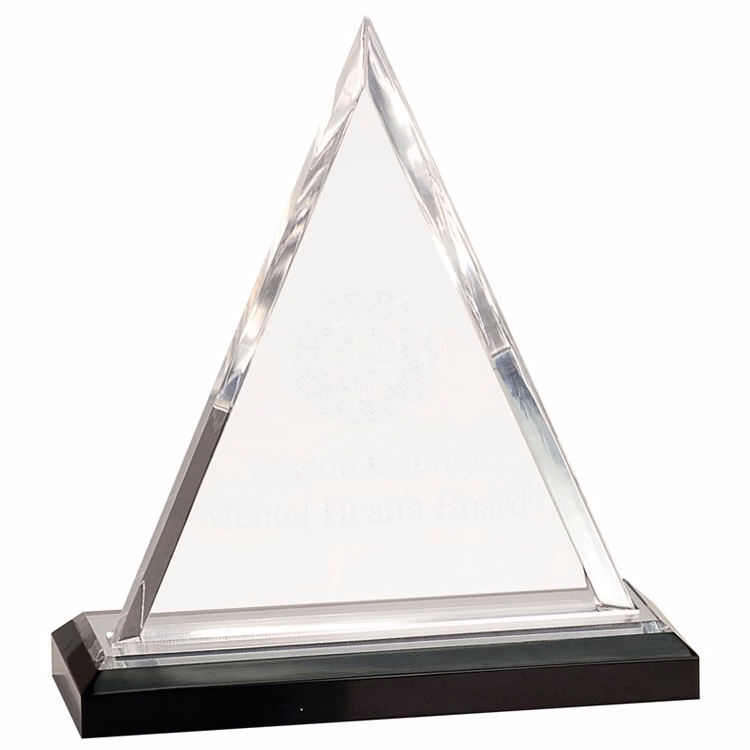 8-3/4" Triangle Impress Silver Mirror Acrylic Award