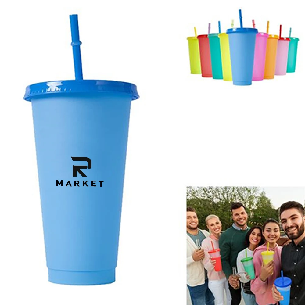 Color Changing Cups With Lids and Straws 1