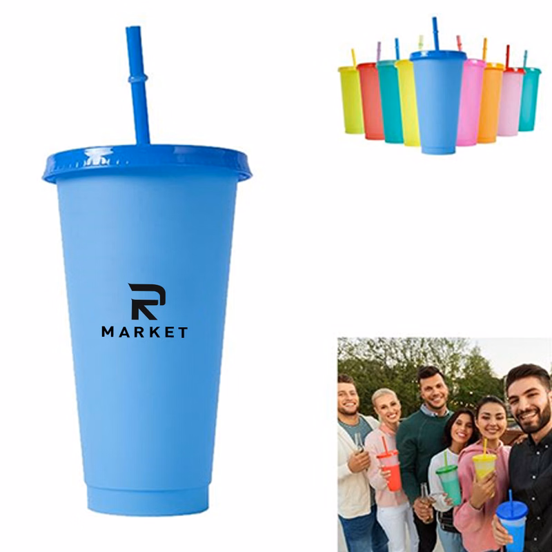 Color Changing Cups With Lids and Straws