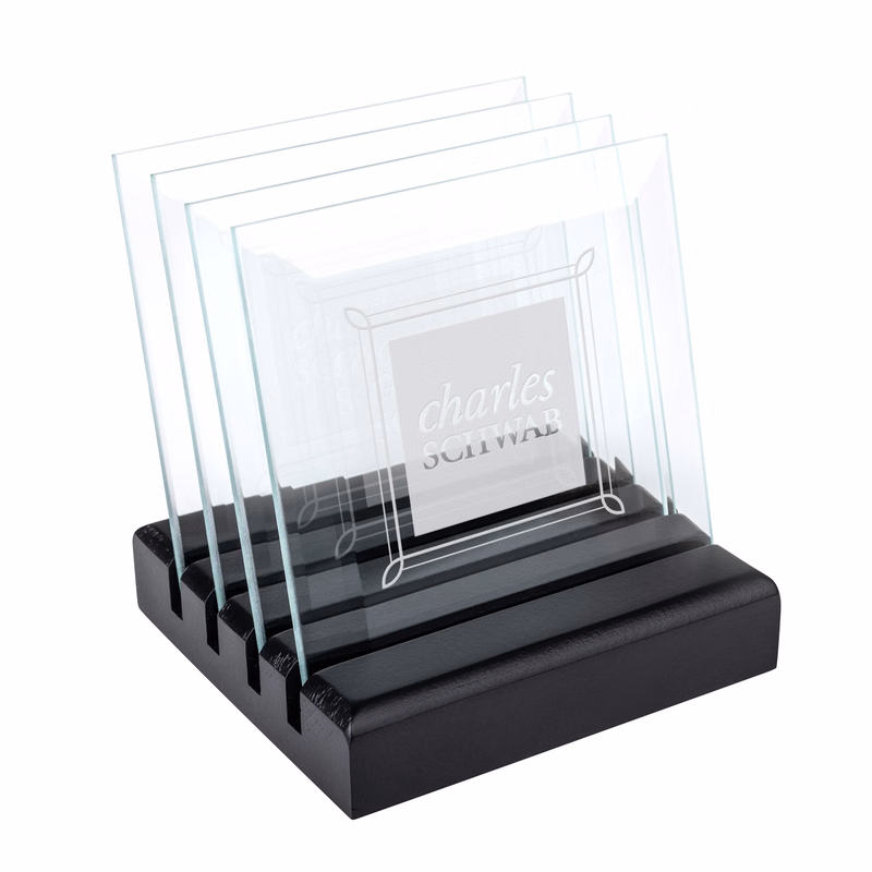 Talbot Coasters - Set of 4 on Black Base