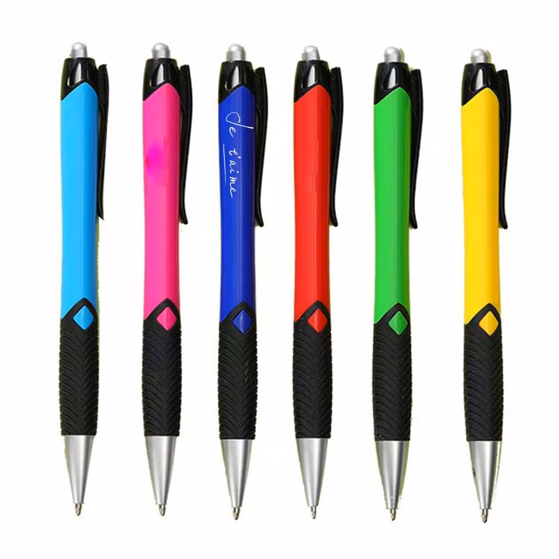 Retractable Ballpoint Pen With Rubber Grip (Customizable Logo)