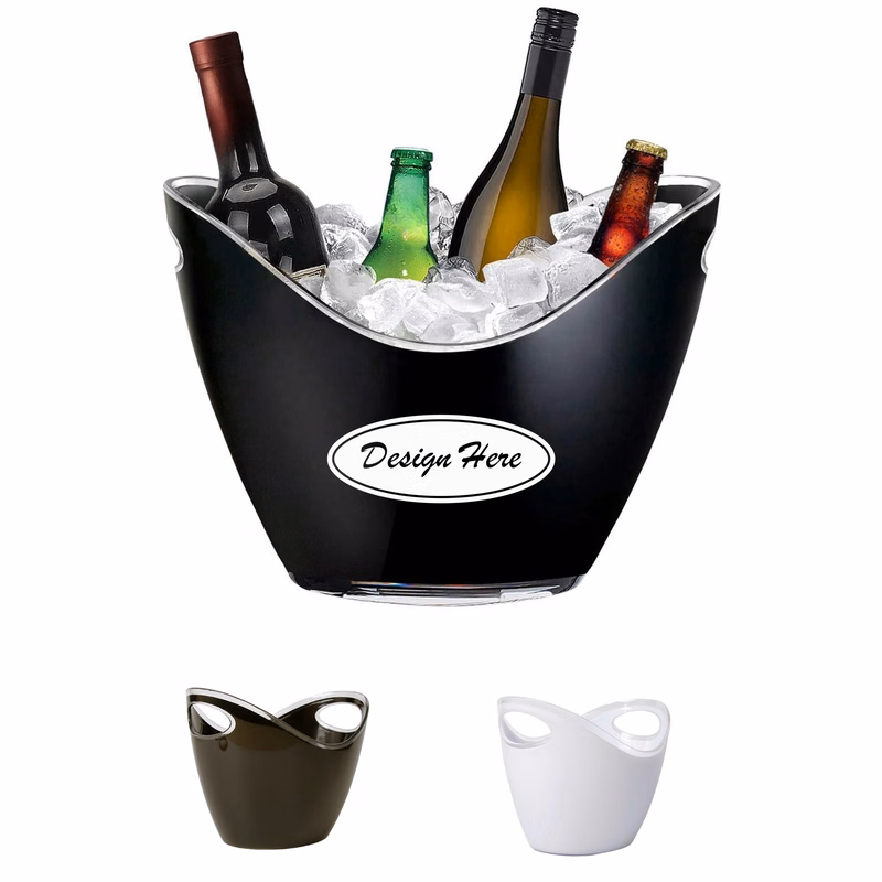 8L PVC Ice Bucket with Dual Handles ?C Sleek & Functional