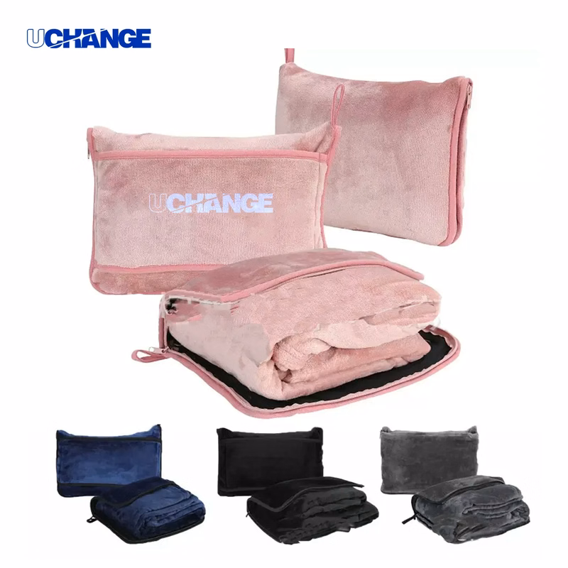 2-In-1 Travel Pillow And Fleece Blanket