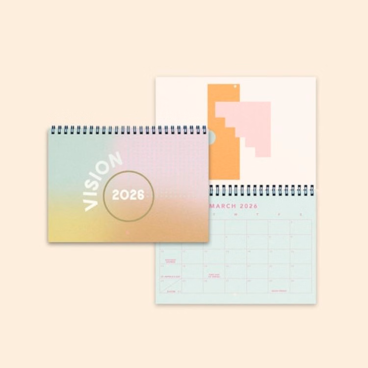 CALENDAR - SMALL - HORIZONTAL - TEXT WEIGHT WITH COLOR GUTS
