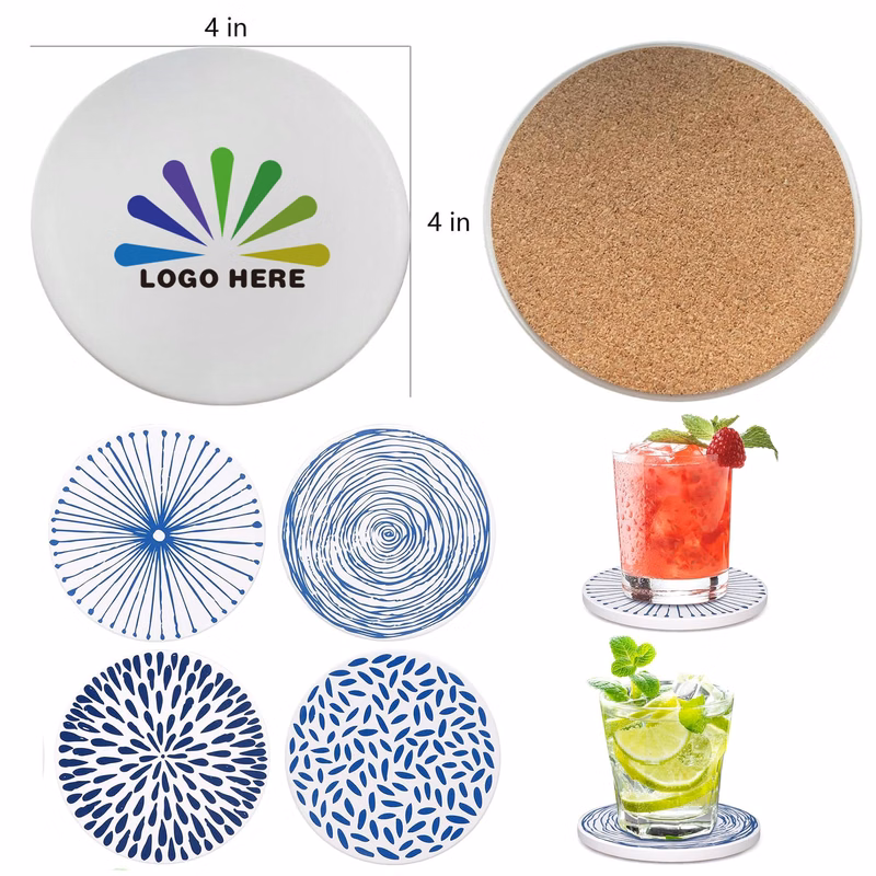 MOQ20 Absorbent Ceramic Coasters