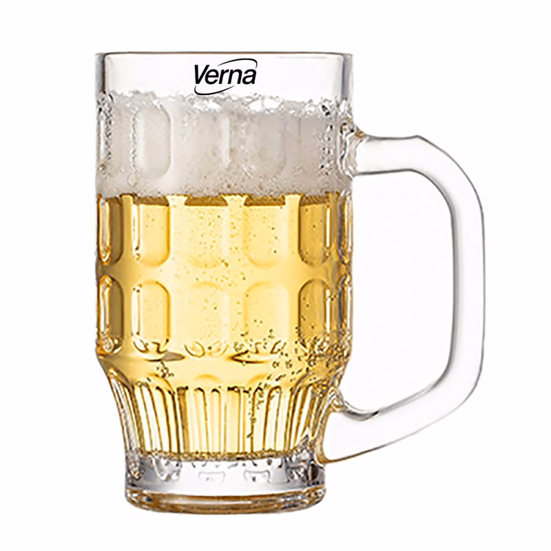 14oz Clear Beer Glass Mug w/ Handle