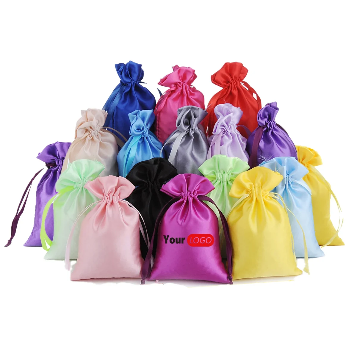 Silk Drawstring Gift Bags Premium Event Favors Custom Size 1