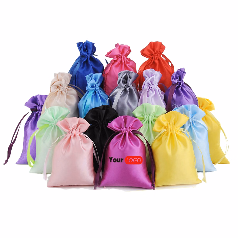 Silk Drawstring Gift Bags Premium Event Favors Custom Size