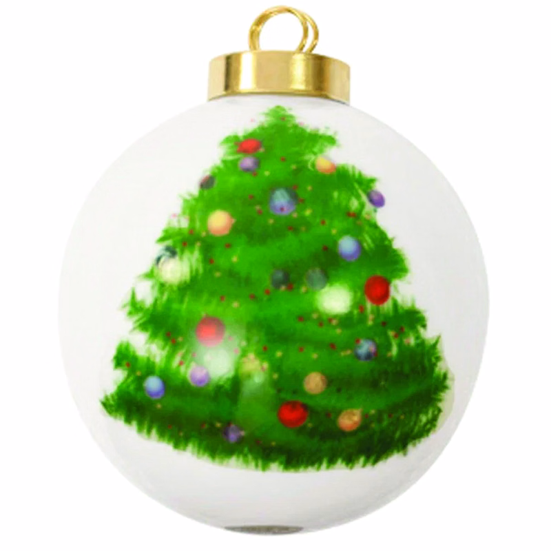 Ceramic Christmas Sublimation Ball Ornament