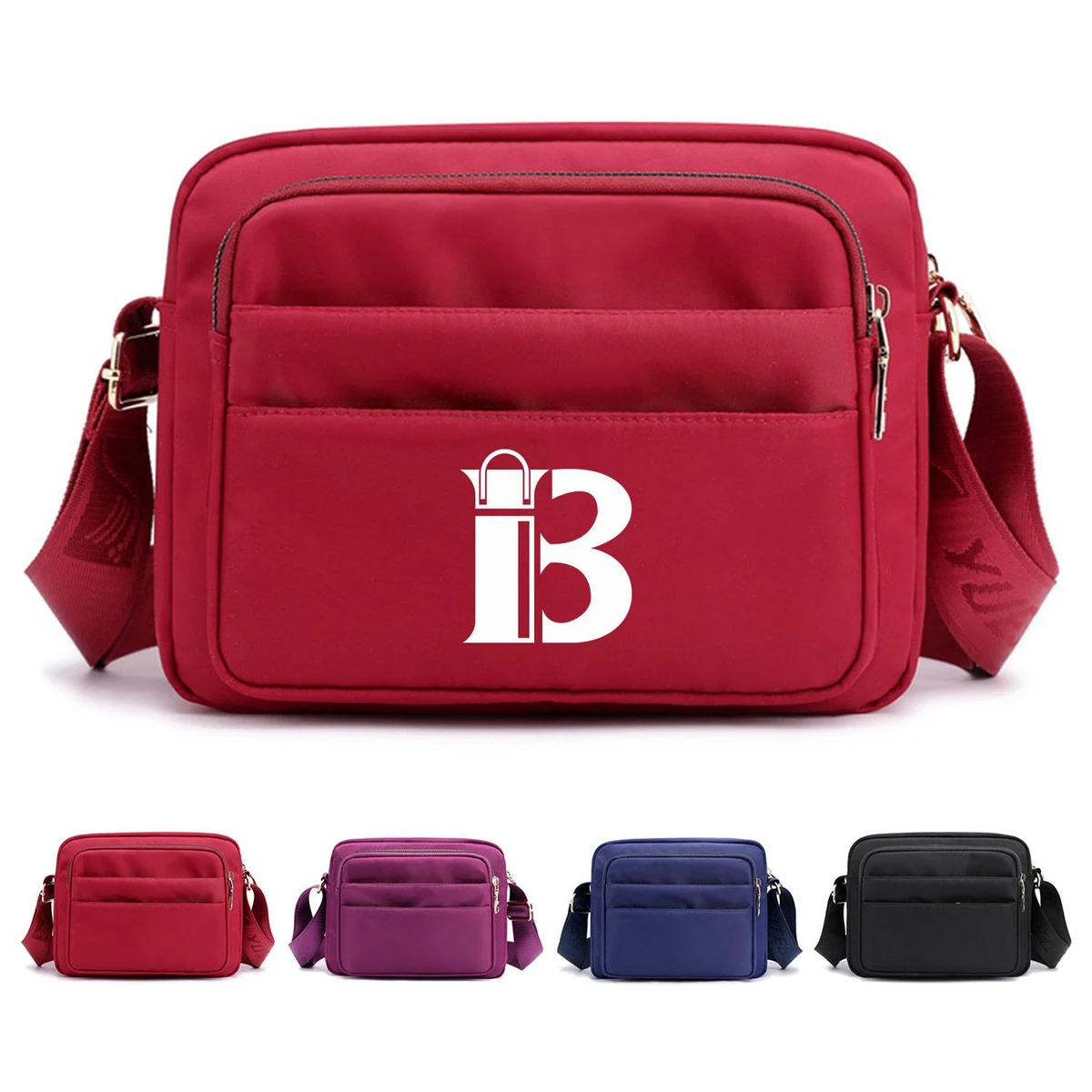 Five-Layers red purple Oxford Messenger cross-body Bag 1