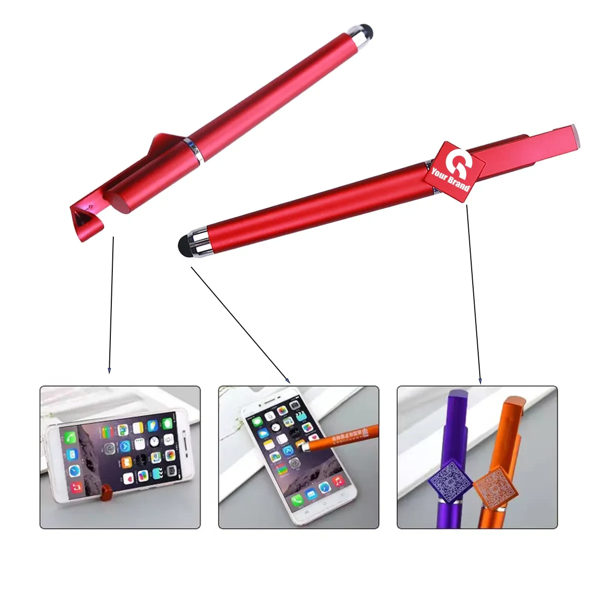 3-In-1 Mobile Phone Holder Device Touch Stylus Stationery 1