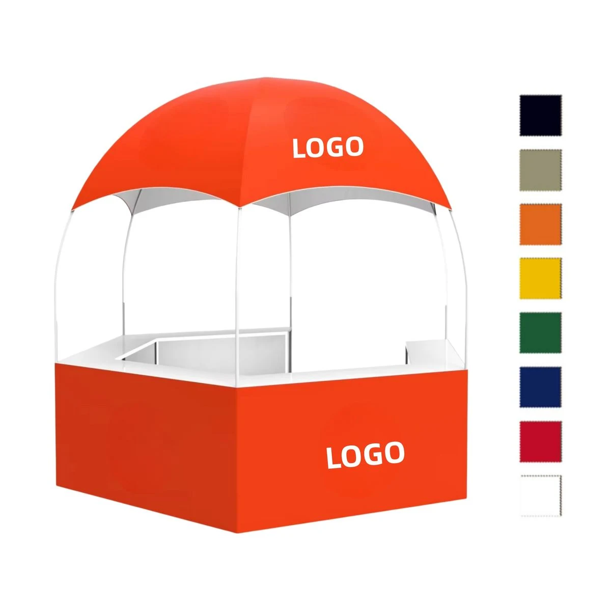 10' Custom Promotional Kiosk Hexagonal Dome Tent with 5 PVC Counters 1