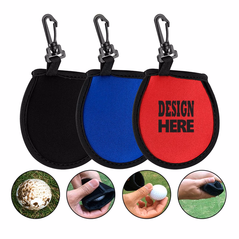 Neoprene Golf Ball Pouch With Hook Clip