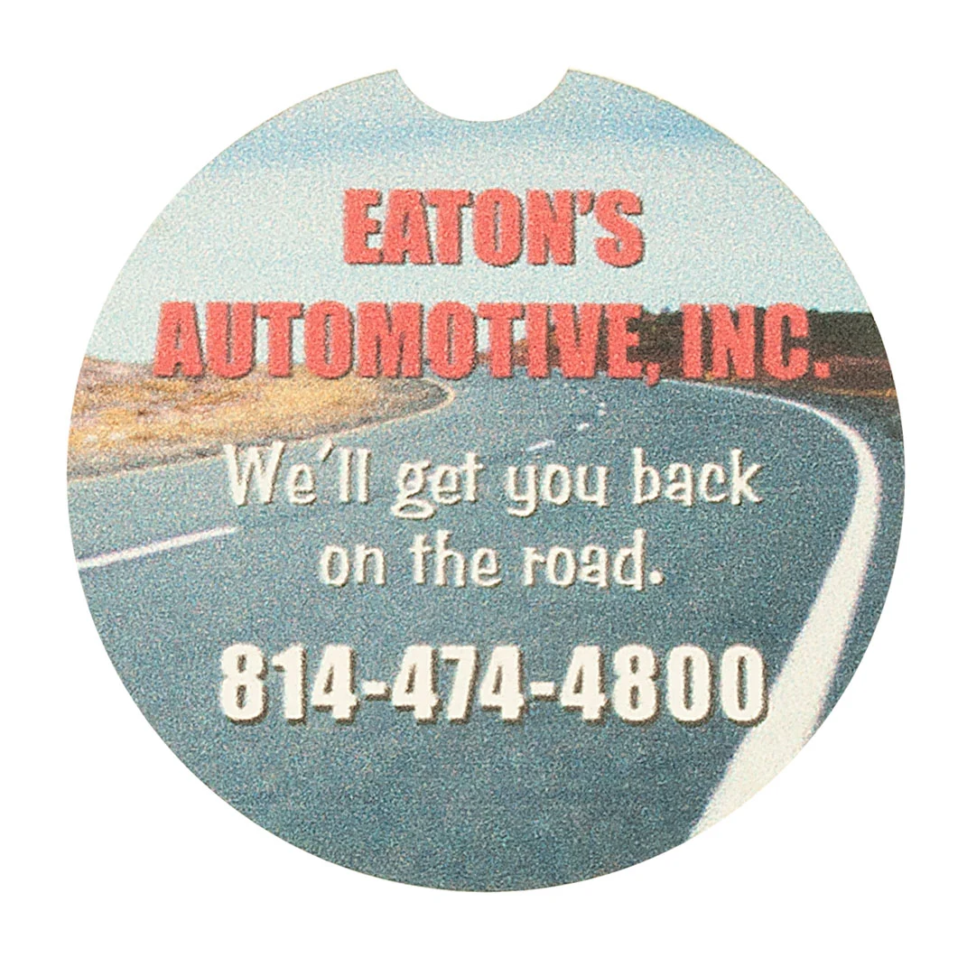 Full Color Process 40 Point Car Pulp Board Coaster 1