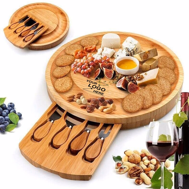 Bamboo Cheese Board Set with Knives