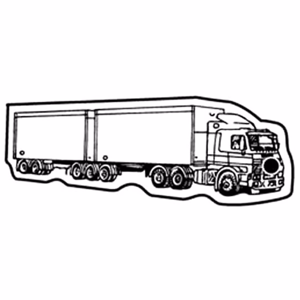 Semi Truck w/Tandem Trailer Key Tag - Spot Color