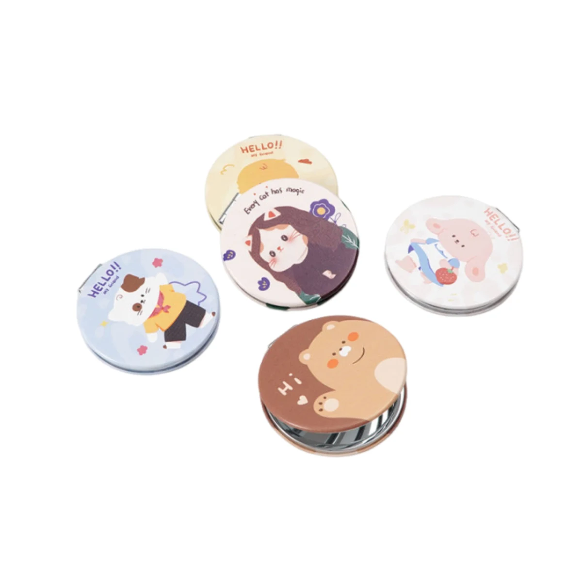 Round Shape Folding Compact Makeup Mirror 1