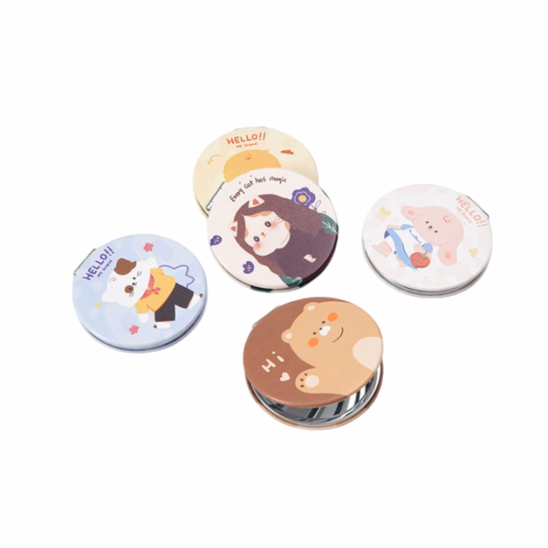 Round Shape Folding Compact Makeup Mirror