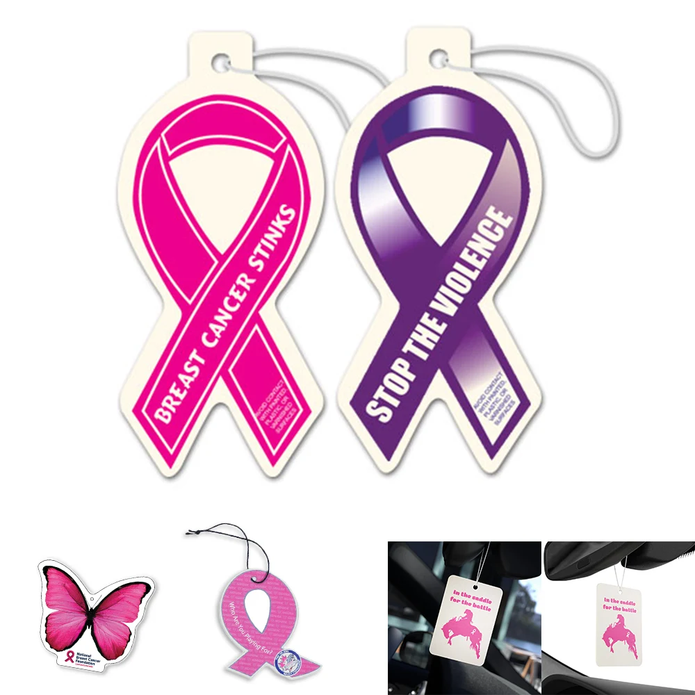 Pink Ribbon Car Air Freshener 1