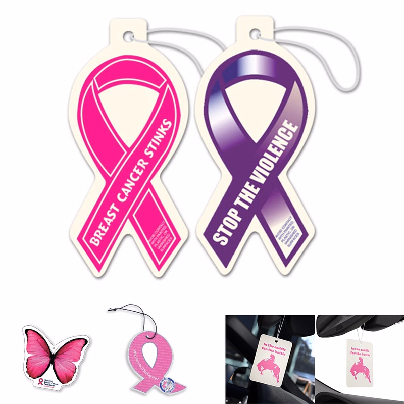Pink Ribbon Car Air Freshener