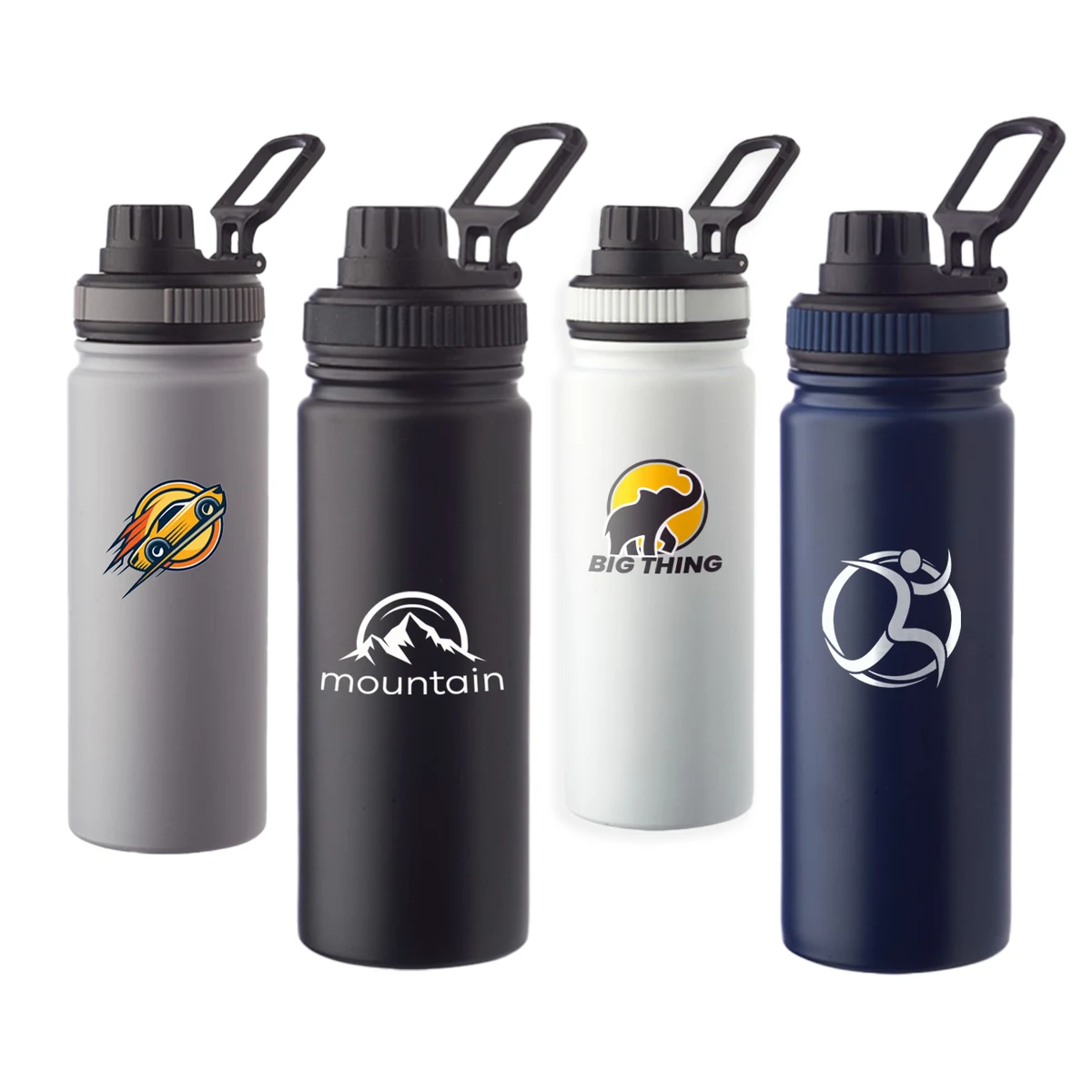 23 oz. Stainless Steel Water Bottle with Easy Carry Loop Handle, custom water bottle with logo imprint 1