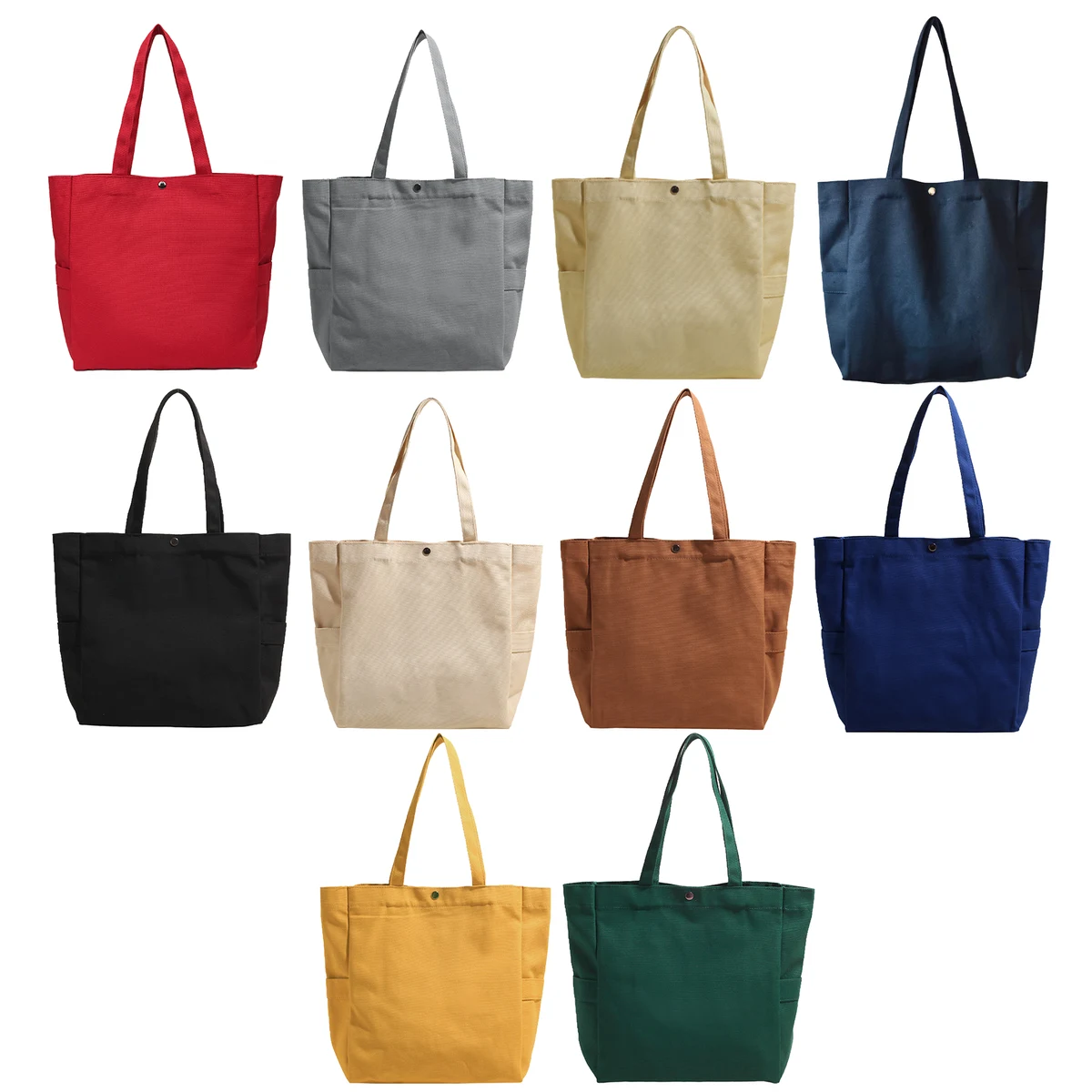 Easy Access Canvas Button Tote Bag, custom tote bag with logo imprint 1