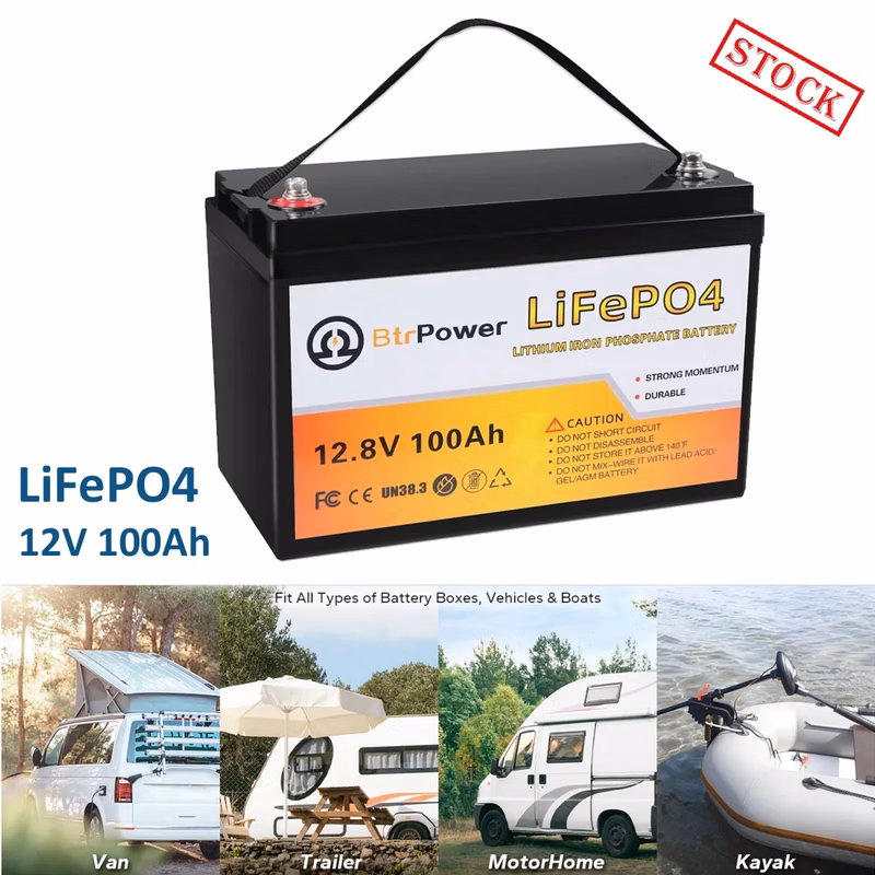 12V 100Ah LiFePO4 Lithium Battery For RVs/Golf Cart/Boats