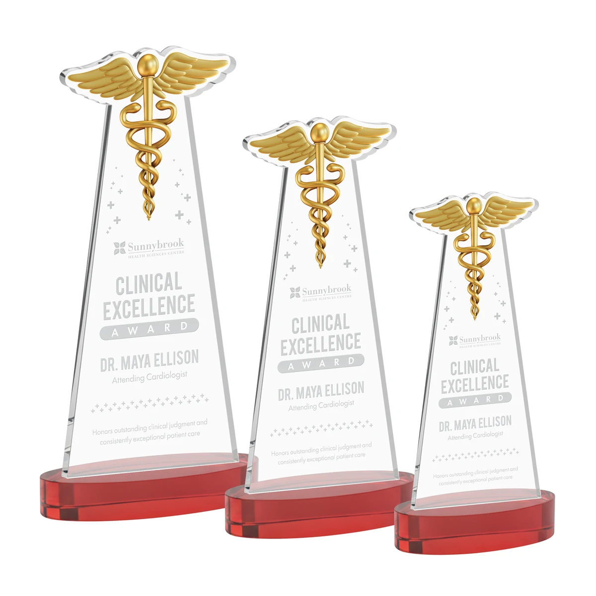 Caduceus Award on Alberton Base - Red 1