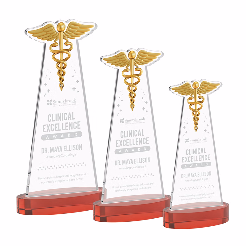 Caduceus Award on Alberton Base - Red