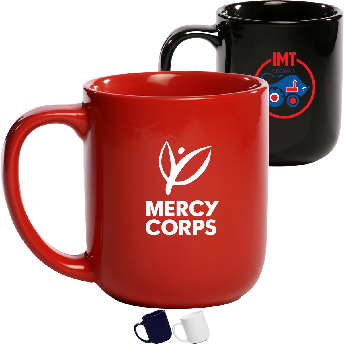 16 oz. Smooth Molded Glossy Coffee Mugs w/ High-curved Grip 1