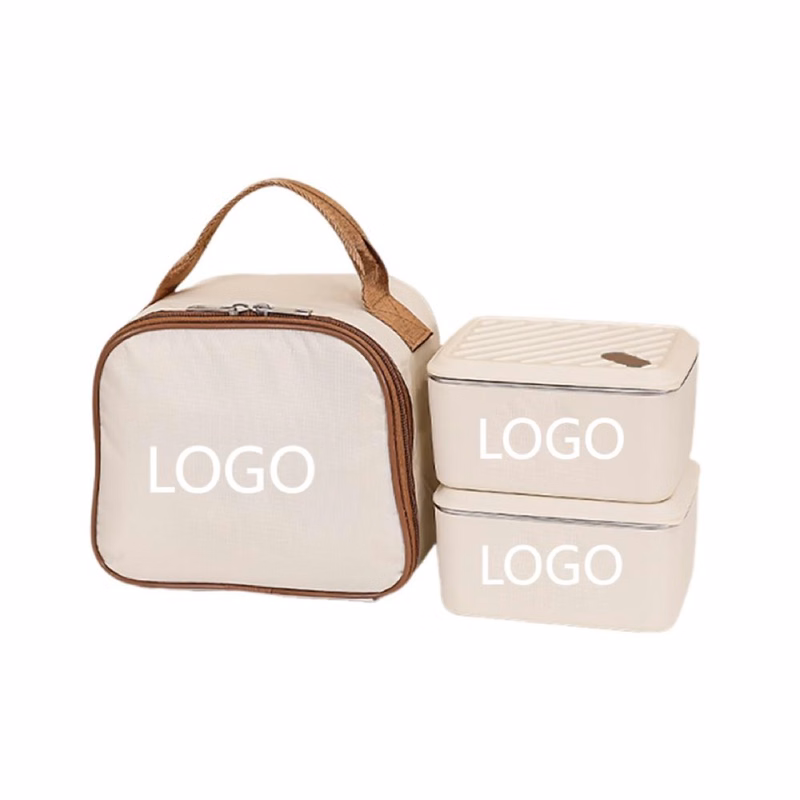 Custom Logo 304 Stainless Steel Bento Box Tote Bag Set