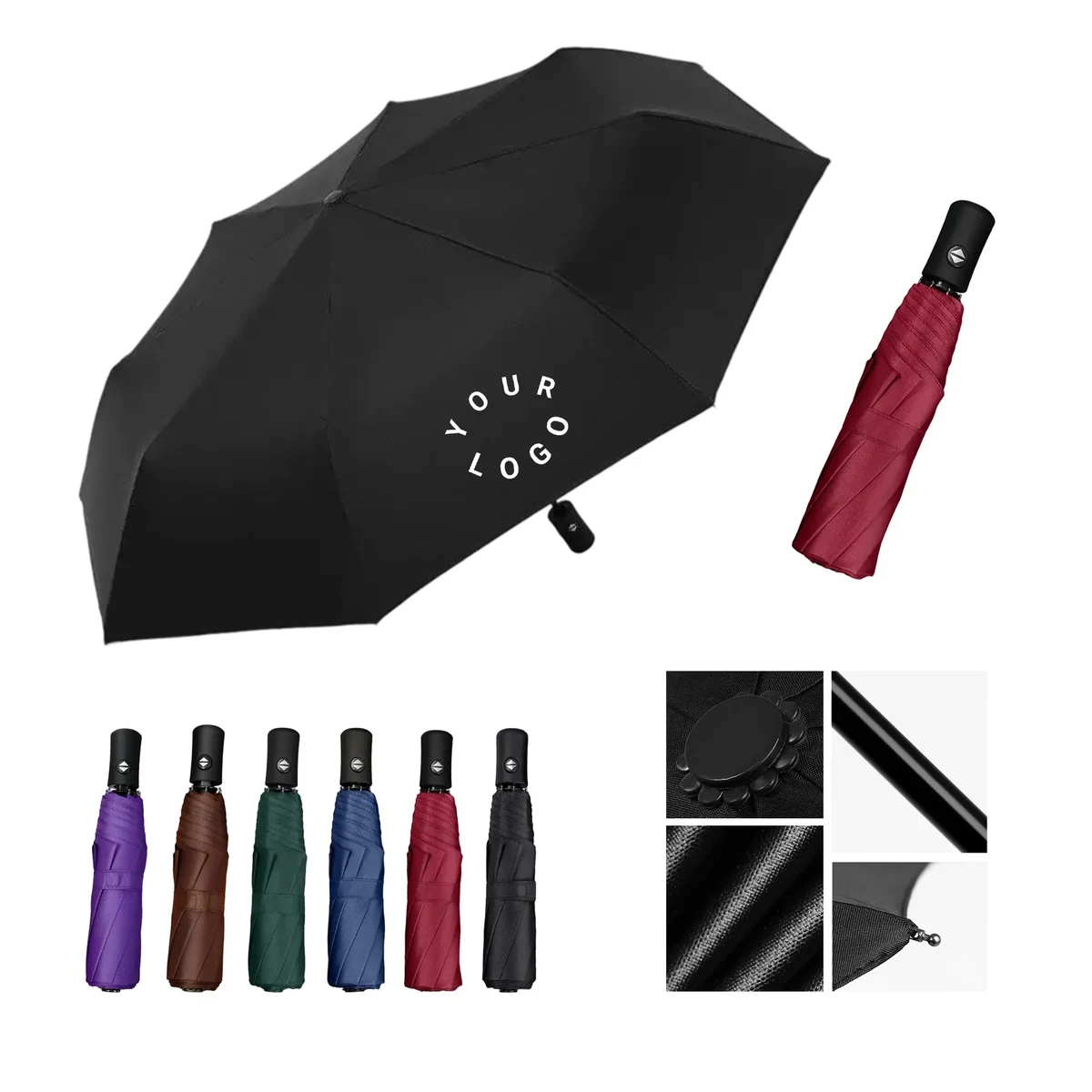 Lightweight Folding Umbrella with ABS Handle 1