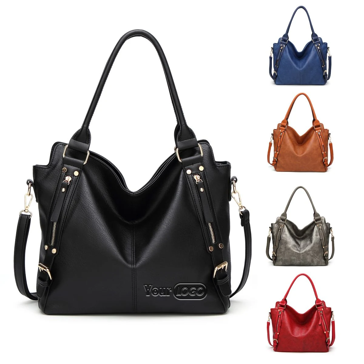 PU Shoulder Tote Bag for Women, custom tote bag with logo imprint 1