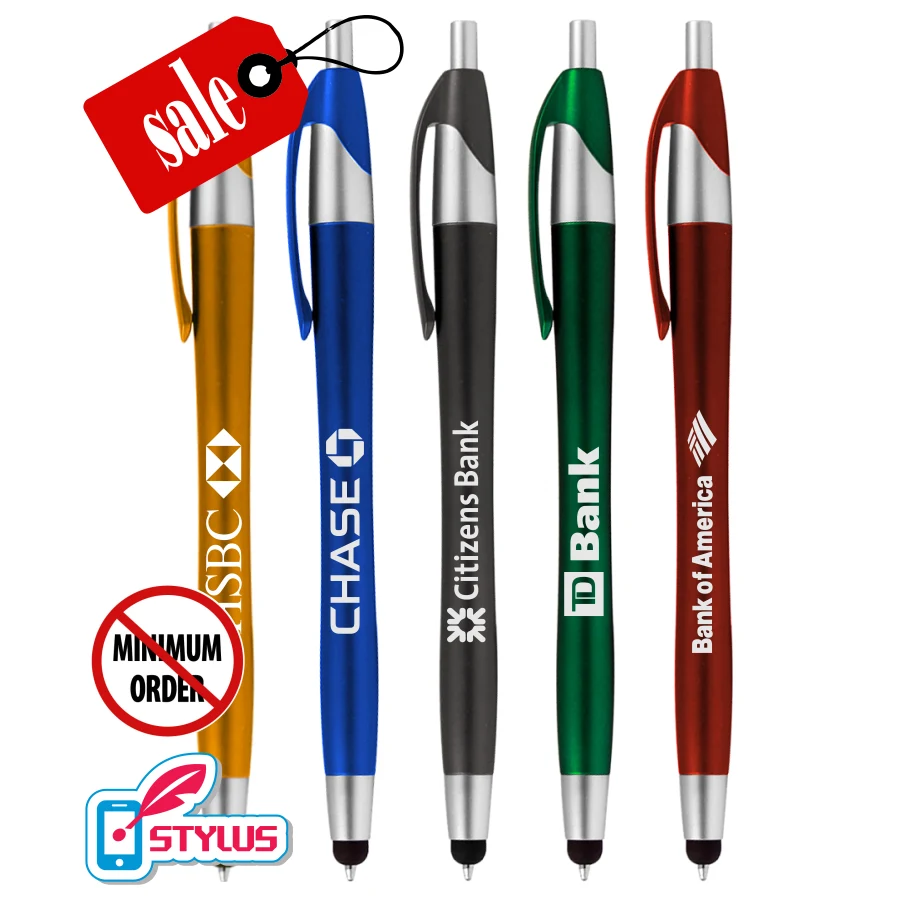 Closeout Metallic Colored "Elegant" Stylus Click Pen - No Minimum 1