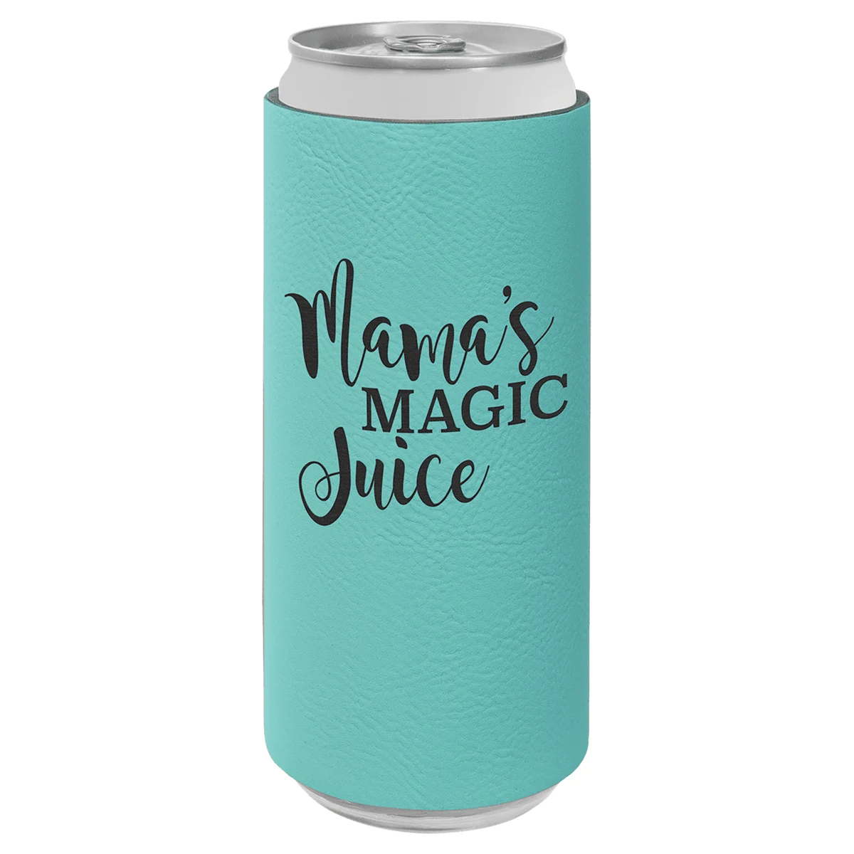Teal Leatherette Slim Beverage Holder 1