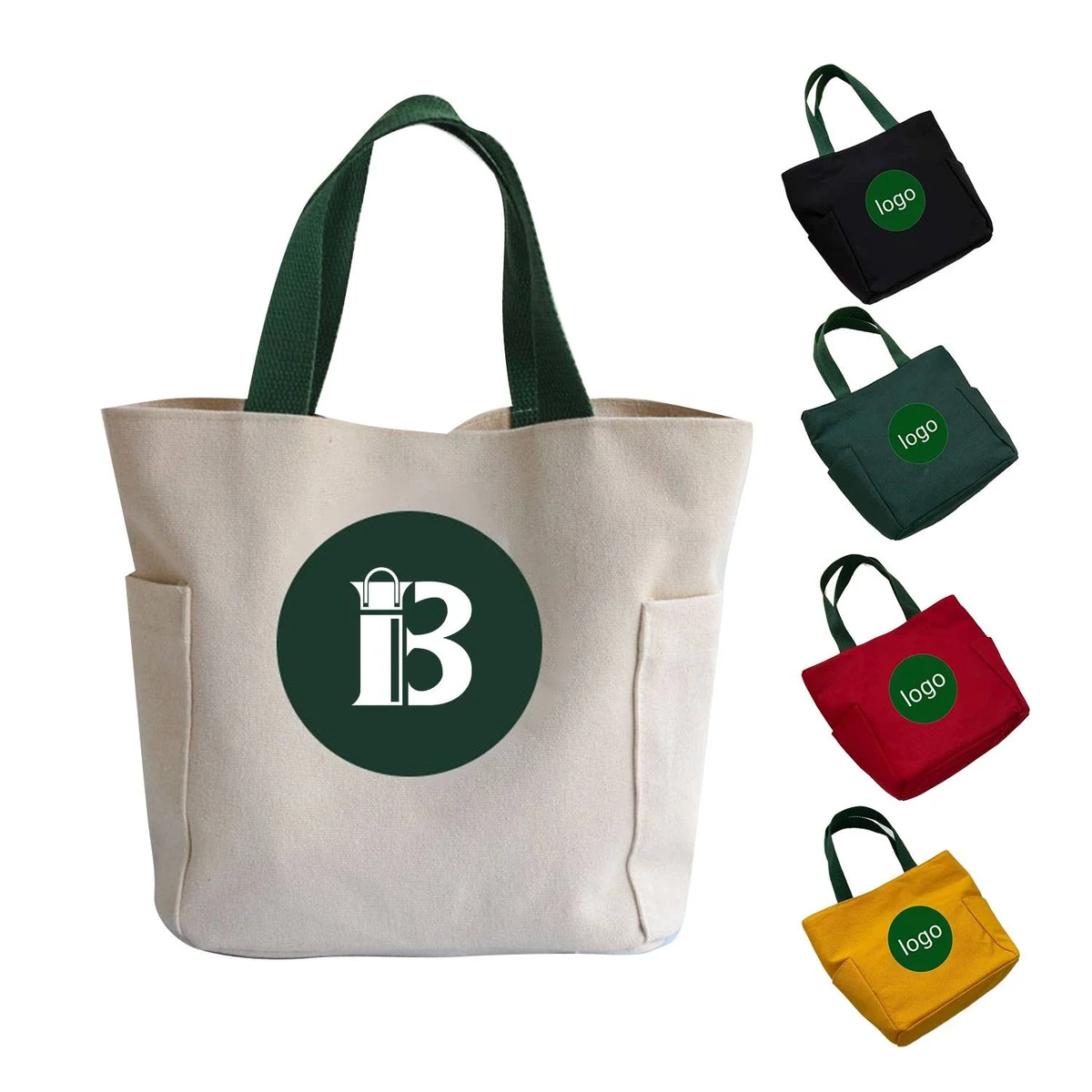 Canvas Portable Tote Bag, custom tote bag with logo imprint 1