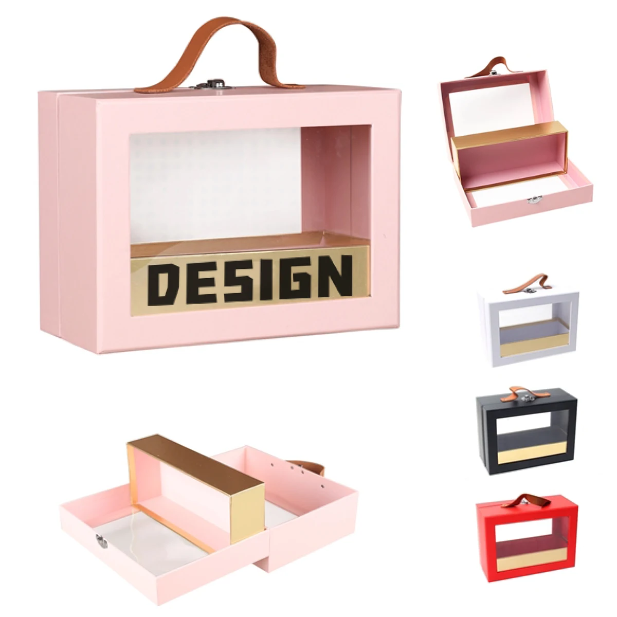 MOQ 50 Sturdy 9"x6"x4" Gift Box With Transparent Window 1