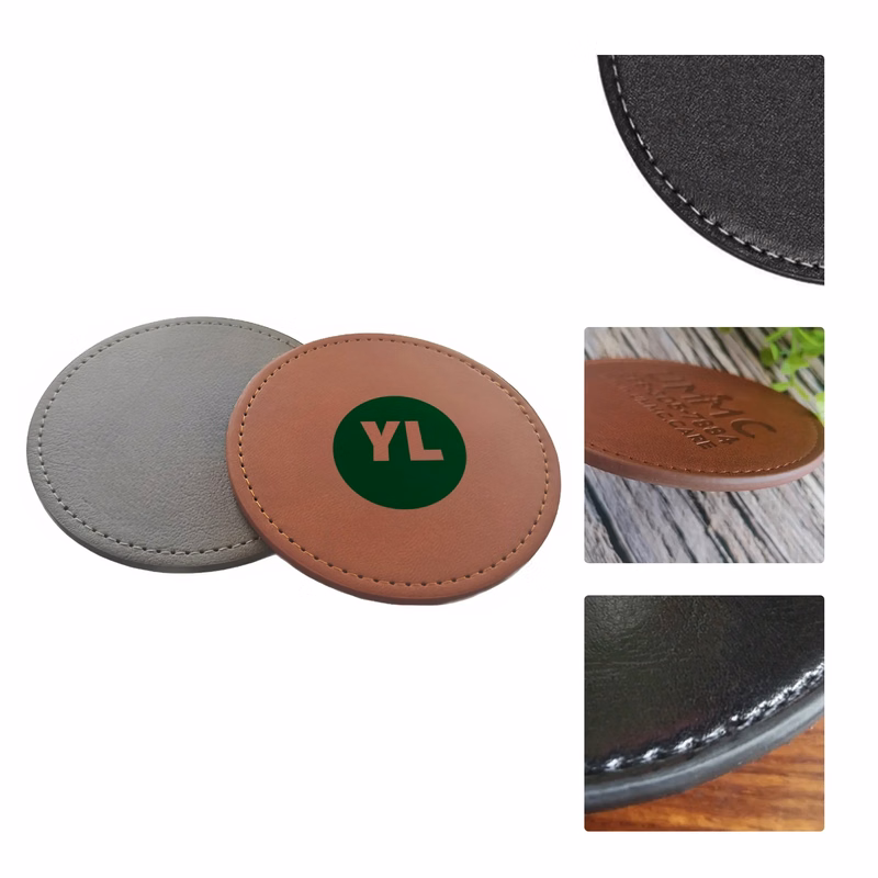 PU Leather Embossed Coaster