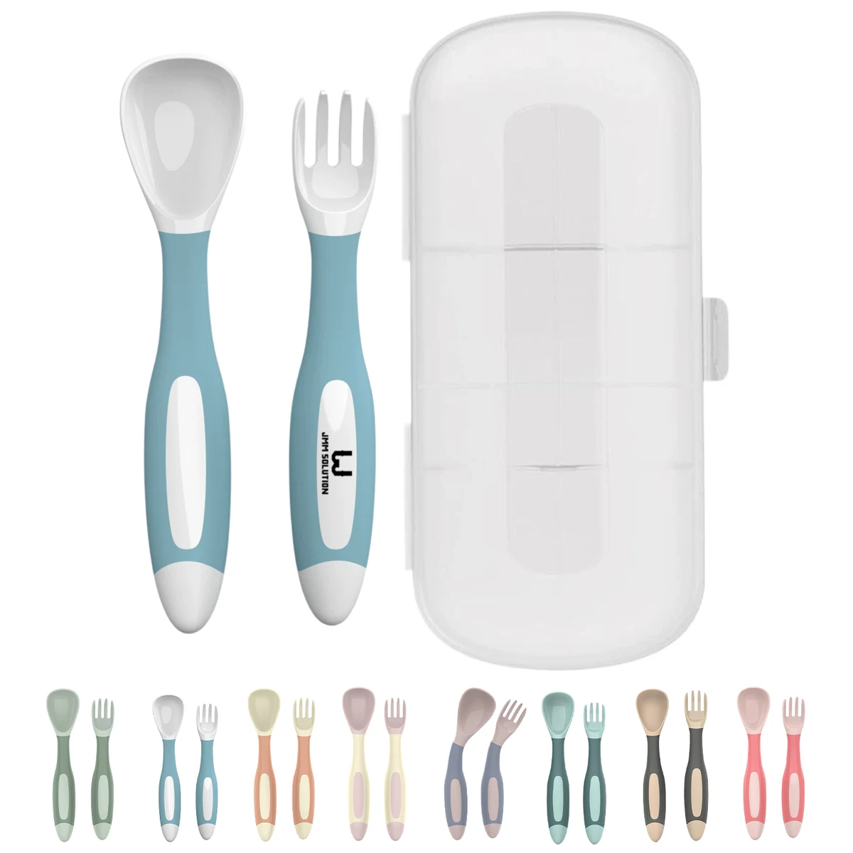 Bendable Infant Fork Spoon Set W/ Storage Case 1
